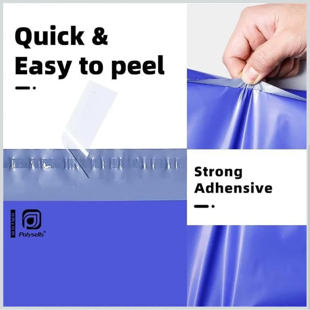 10 Large 10” x 13” Poly Mailers and 11 Bonus Stickers ~Purple